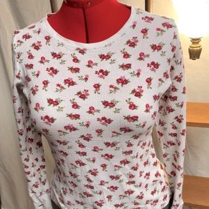 Rose print long sleve thermal